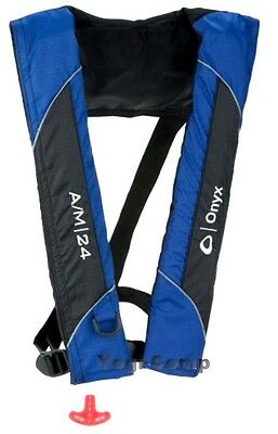 Onyx A/m-24 Automatic + Manual Inflatable Life Jacket Lifevest Blue Pfd New