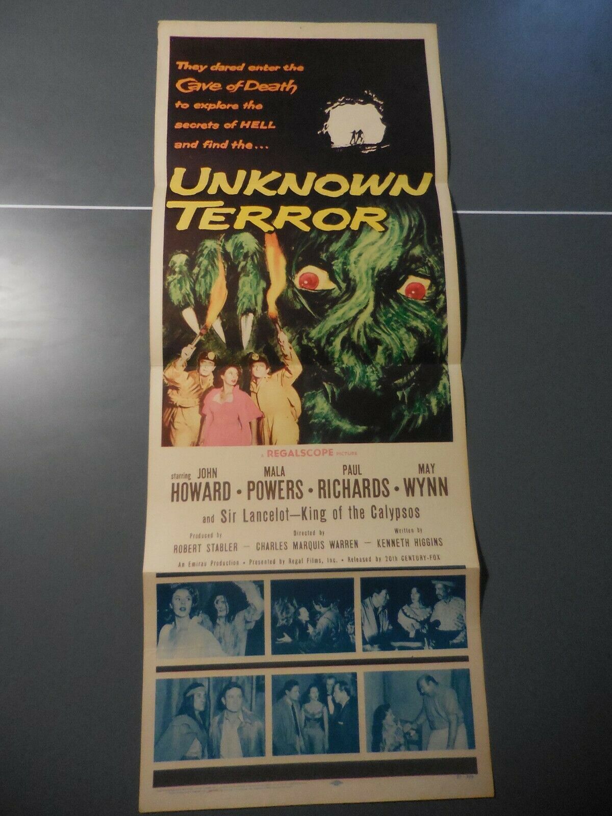 1957 Unknown Terror Original Horror Insert Poster