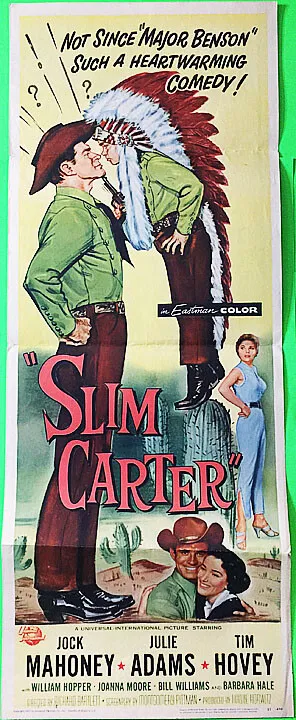 Slim Carter! '57 J.mahoney, J.adams Rare Western Original U.s. In Film Poster