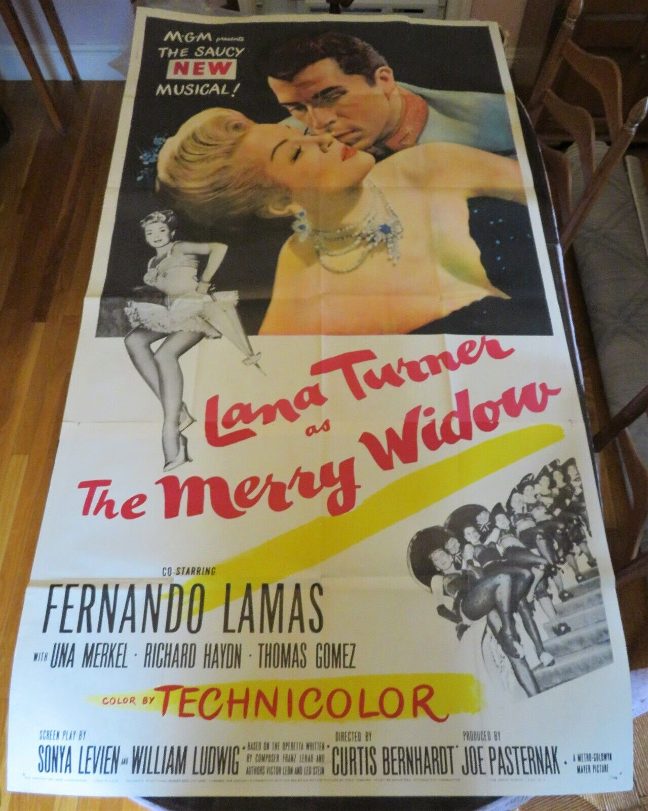 The Merry Widow (1952)~lana Turner & Fernando Llamas/original 3-sheet 41.50 X 78