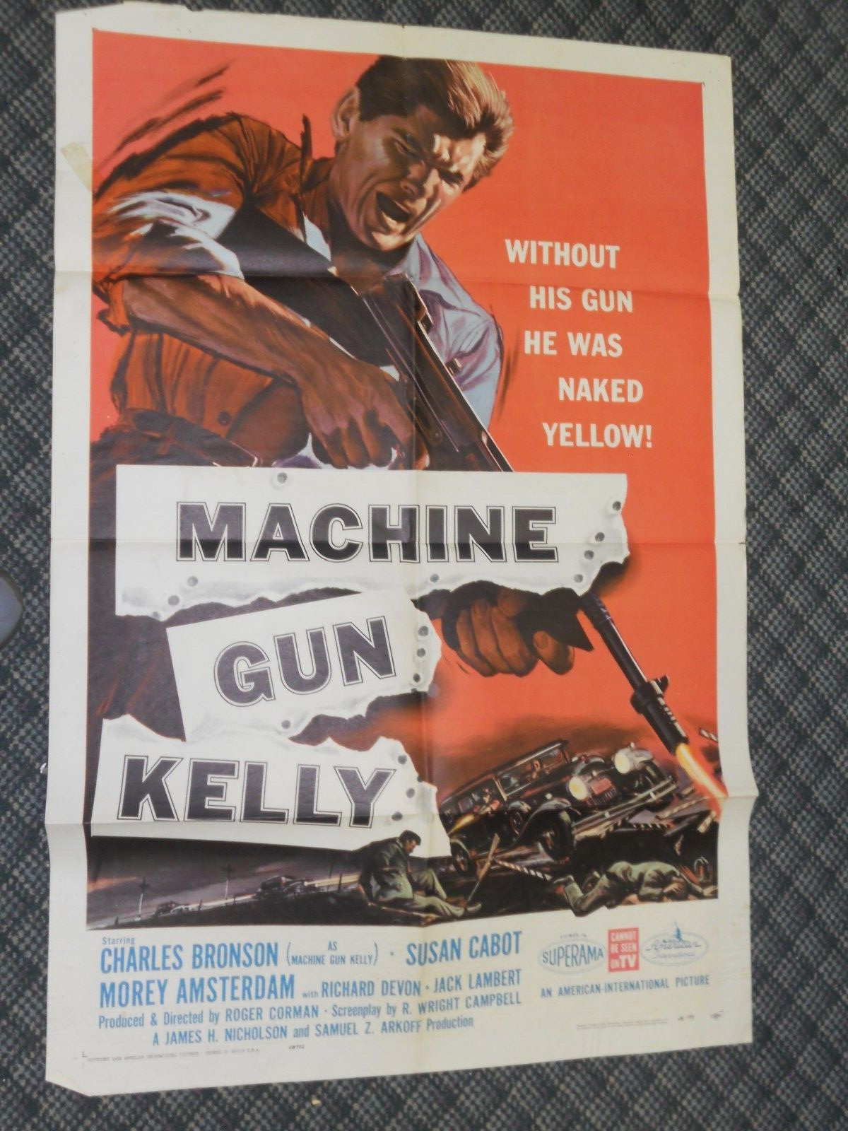 Movie Poster  Machine Gun Kelly 1958    Folded 27x41