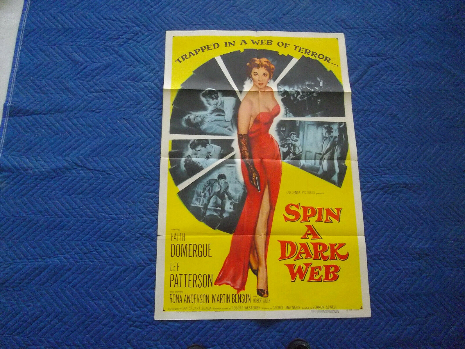 Spin A Dark Web  Orig. 1-sheet Film Noir Movie Poster - 1956 Fine Cond.