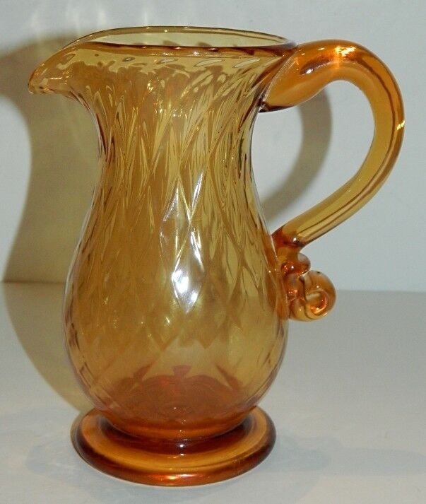 Pairpoint Amber Glass Small Footed Pitcher