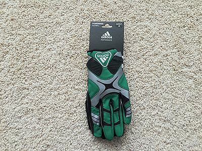 New Adidas Powerweb Football Receiver Gloves Adult Green Black